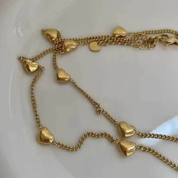 ◾️18K Gold Plated Love Pendant Choker Necklace - Picture 14 of 16